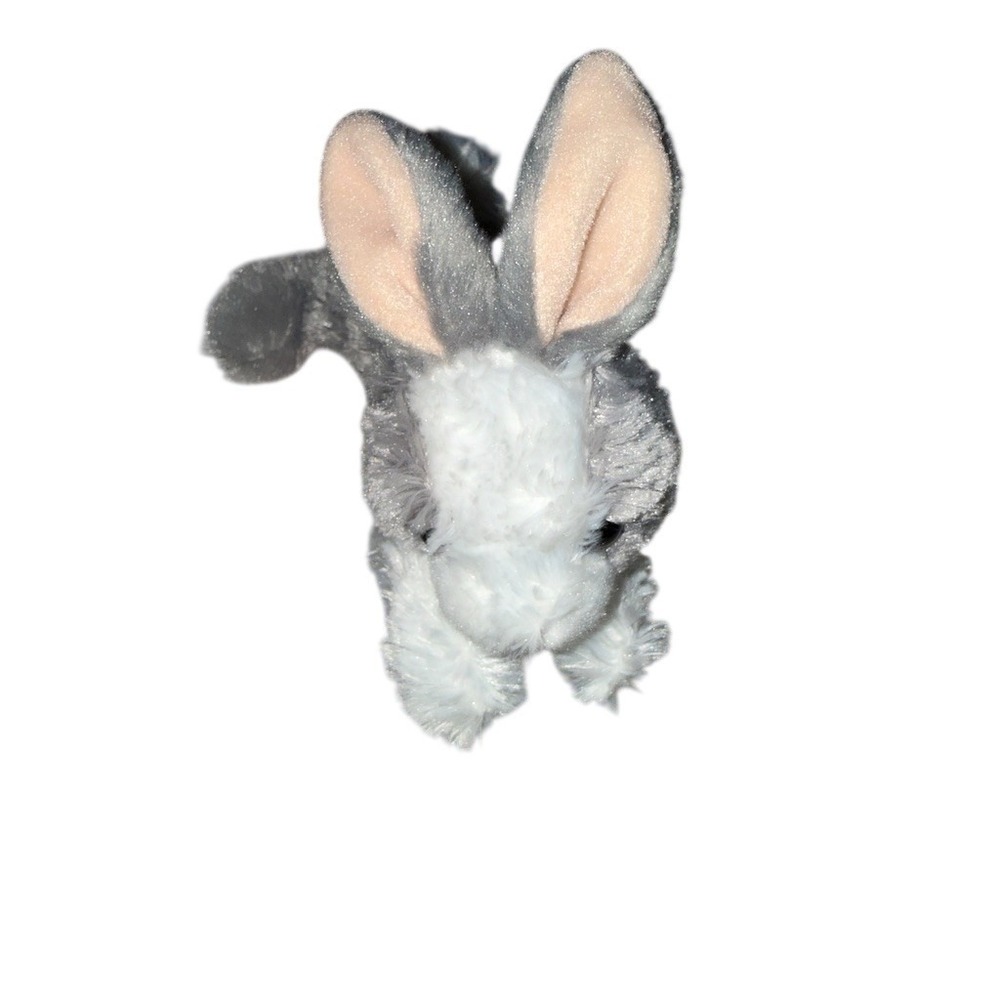 Aurora World Bunny Rabbit Plush Stuffed Animal Gray & White Floppy Ears Easter